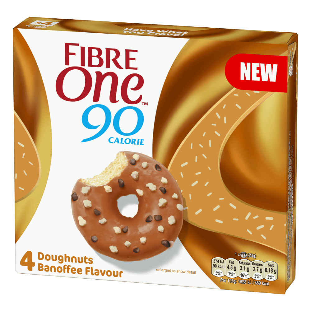 Fibre One Banoffee Low Calorie Doughnuts - 4 Pack