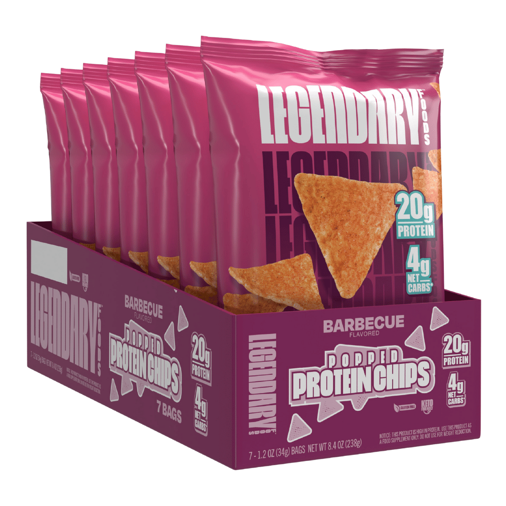 Legendary Foods Barbecue Popped Protein Crisps - 7 x 34g Boxes