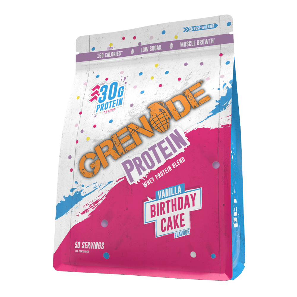 Grenade Birthday Cake Protein Powder - 2kg - Whey Blend - 50 Serving Bags