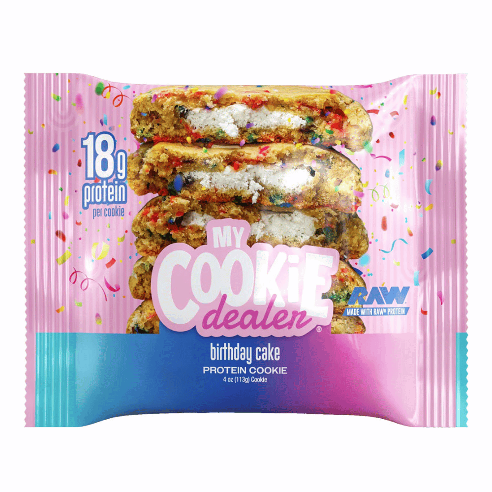 My Cookie Dealer RAW Protein Cookies - Birthday Cake Flavour - Single 133g Cookie