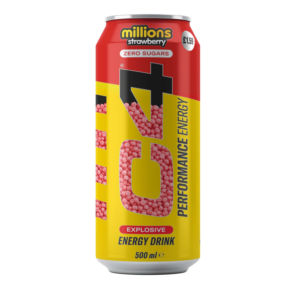 C4 Millions Strawberry Energy Drinks (500ml Cans) 