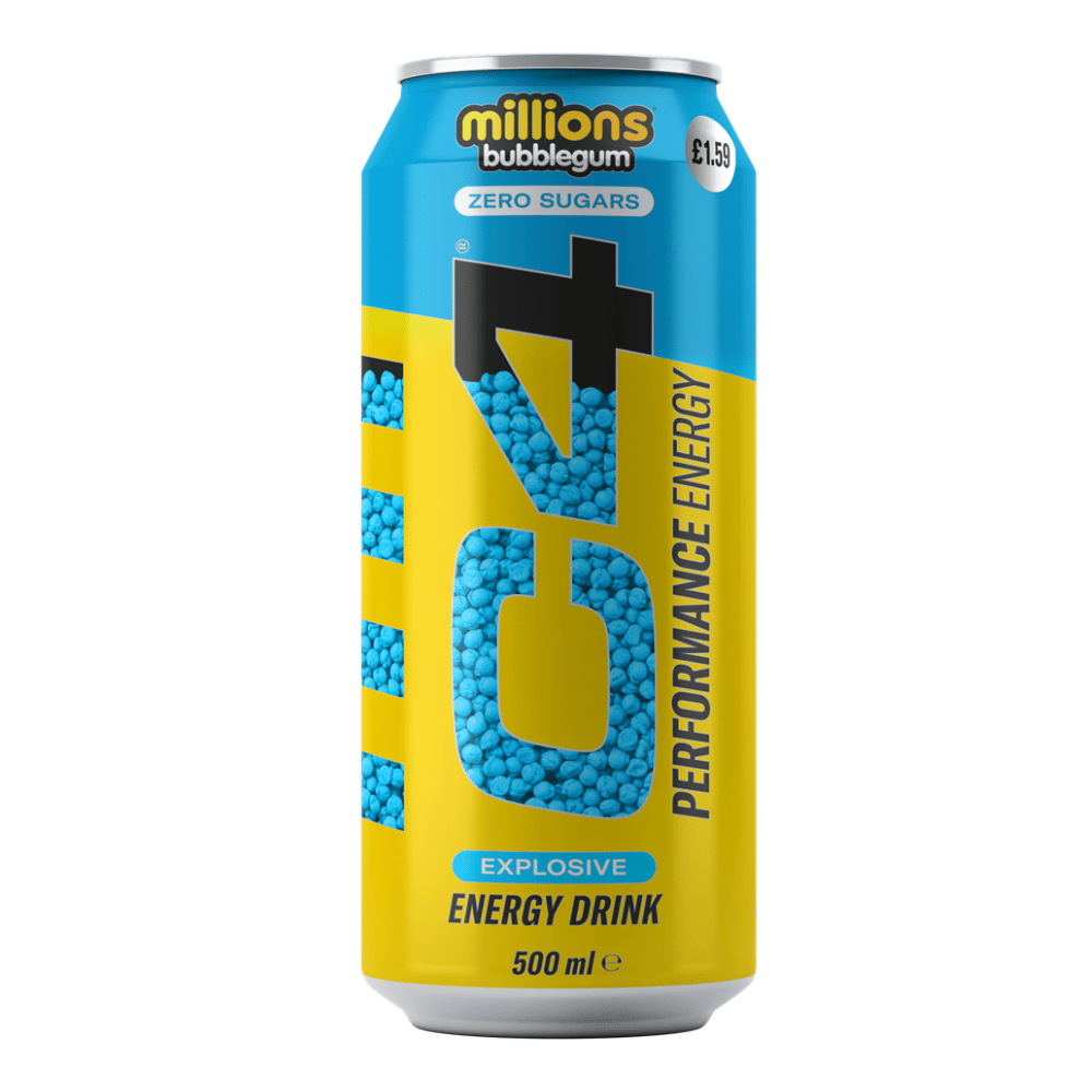 C4 Energy Drink - Millions Bubblegum - 500ml Cans