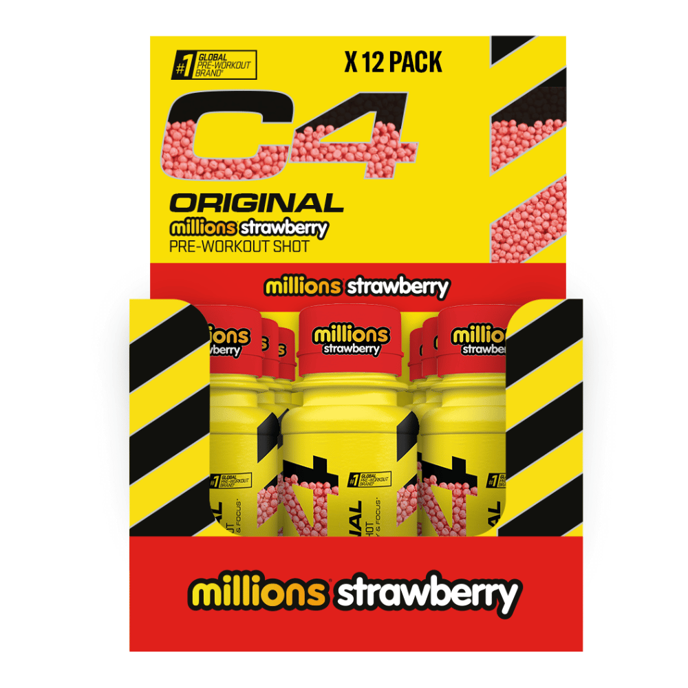 C4 Millions Strawberry Pre-Workout Shots - 12 Packs