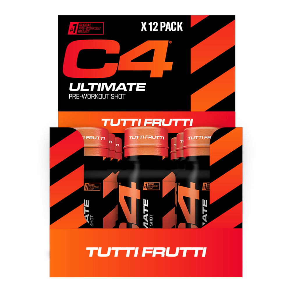 C4 Ultimate Pre-Workout Shots - 12 Pack (Tutti Frutti) 12x60ml Boxes