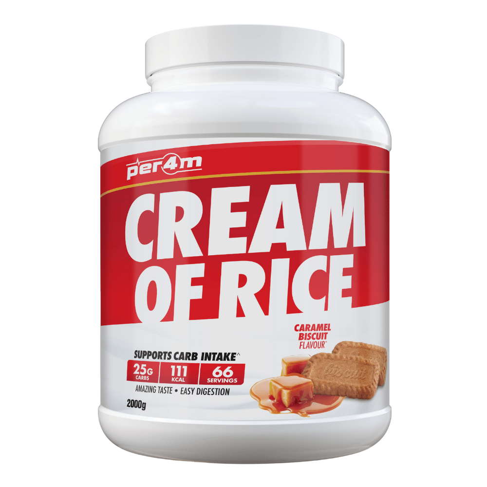 PER4M Cream of Rice Caramel Biscuit Flavour - 2kg Tubs (66 Servings)
