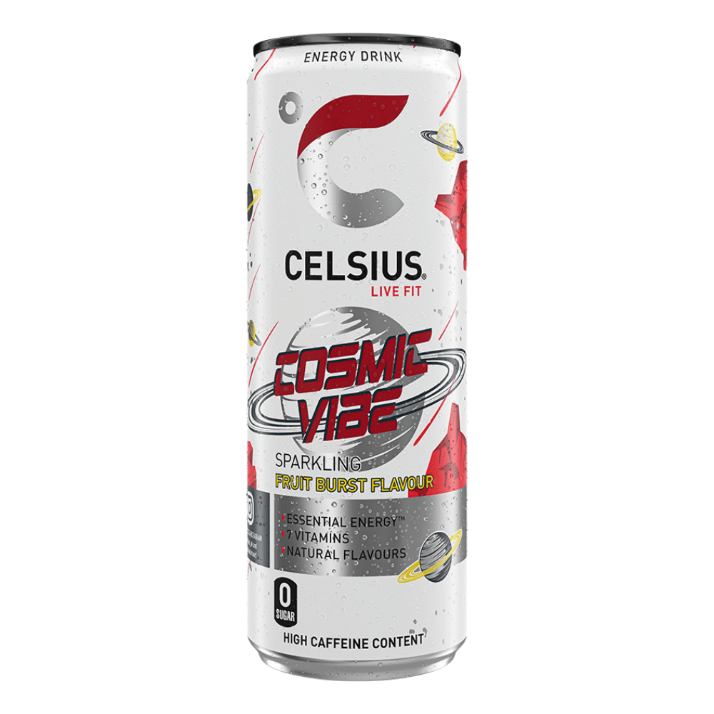 Celcius Cosmic Vibe Fruit Burst Zero Sugar Energy Drinks - 355ml Cans