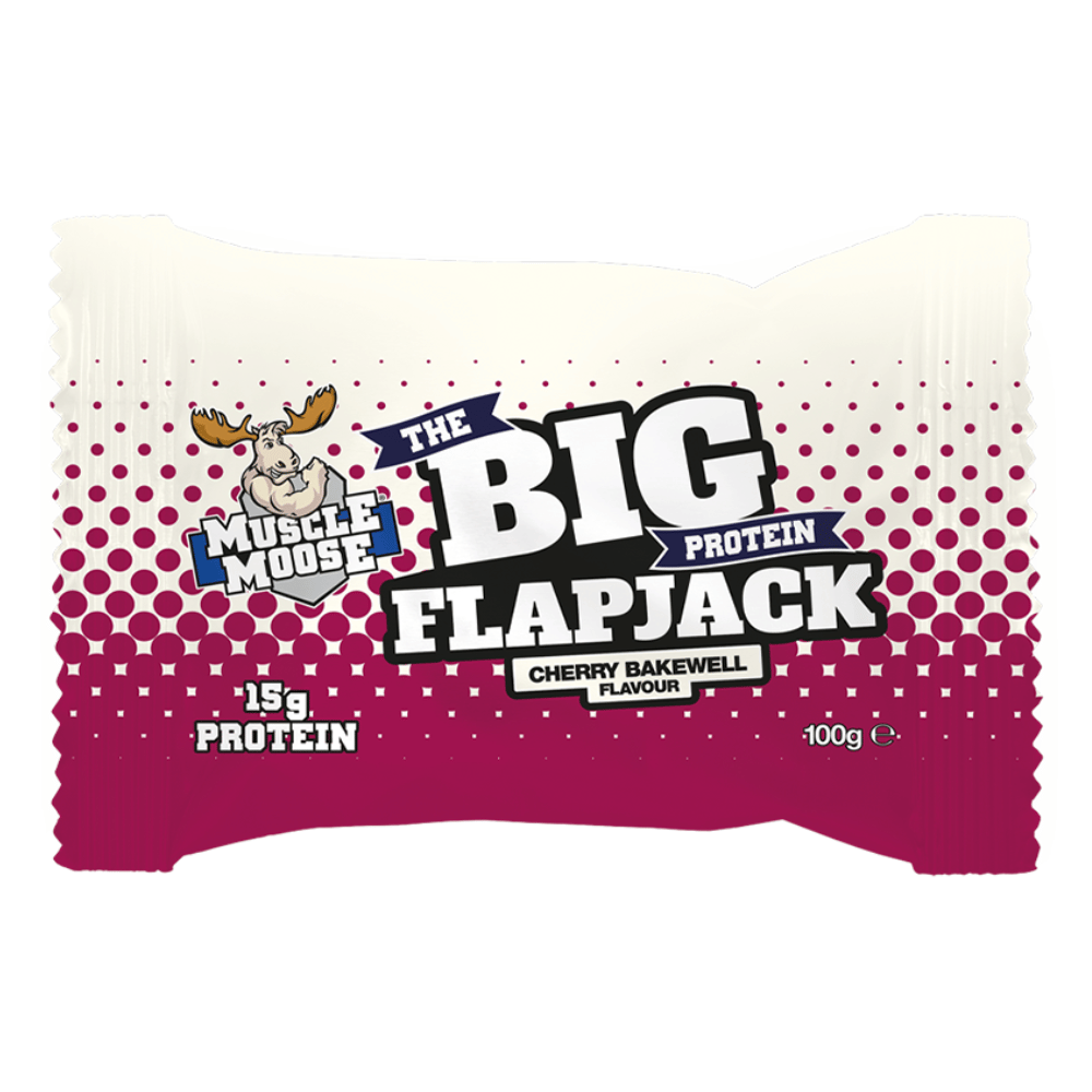 Muscle Moose Big Protein Flapjack - Cherry Bakewell Flavour - 100g Packet