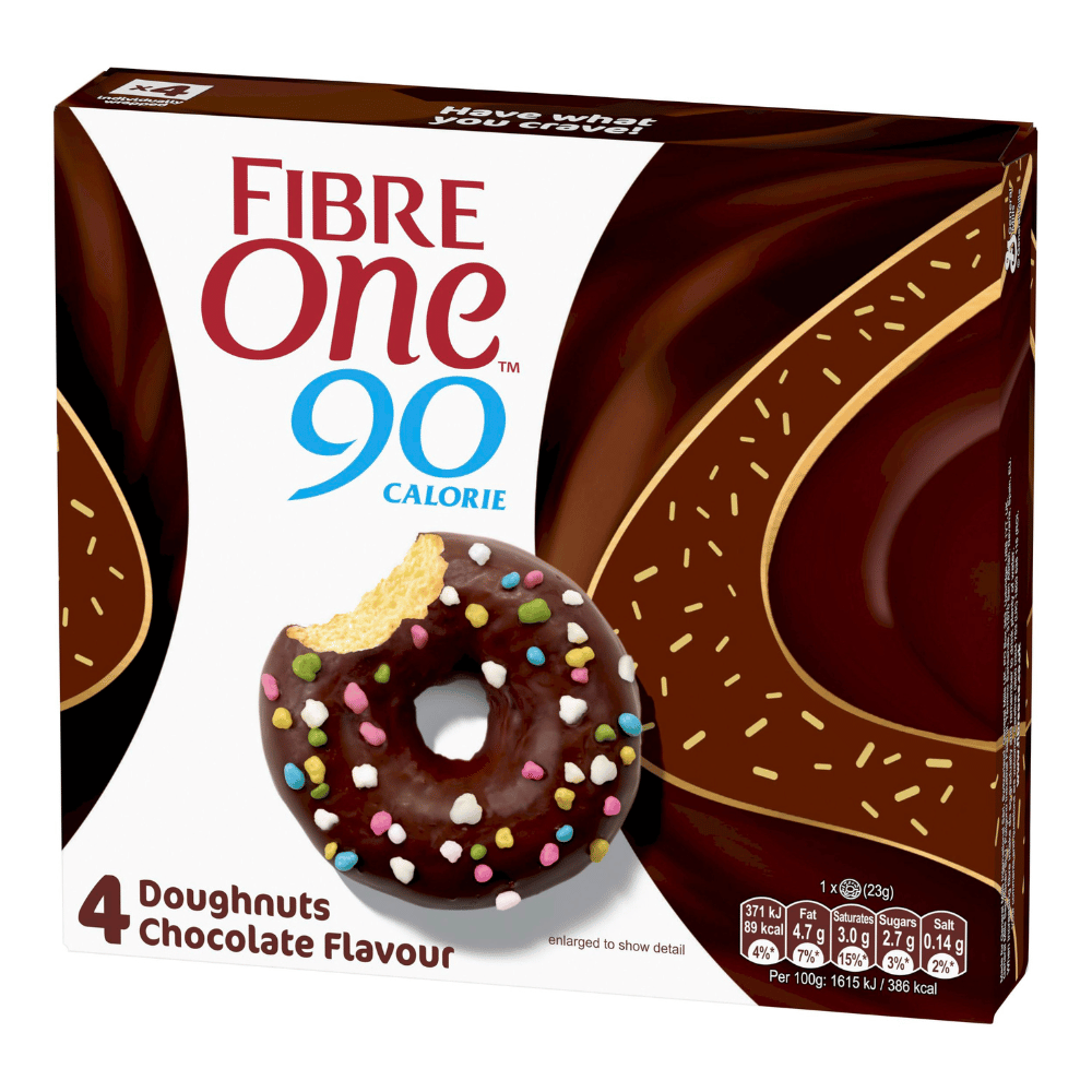 Chocolate Fibre One Low Calorie Doughnuts - 4x23g Packs