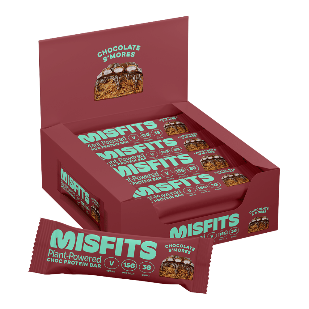 Misfits Chocolate Smores Vegan Plant Protein Bars - 12x45g Boxes
