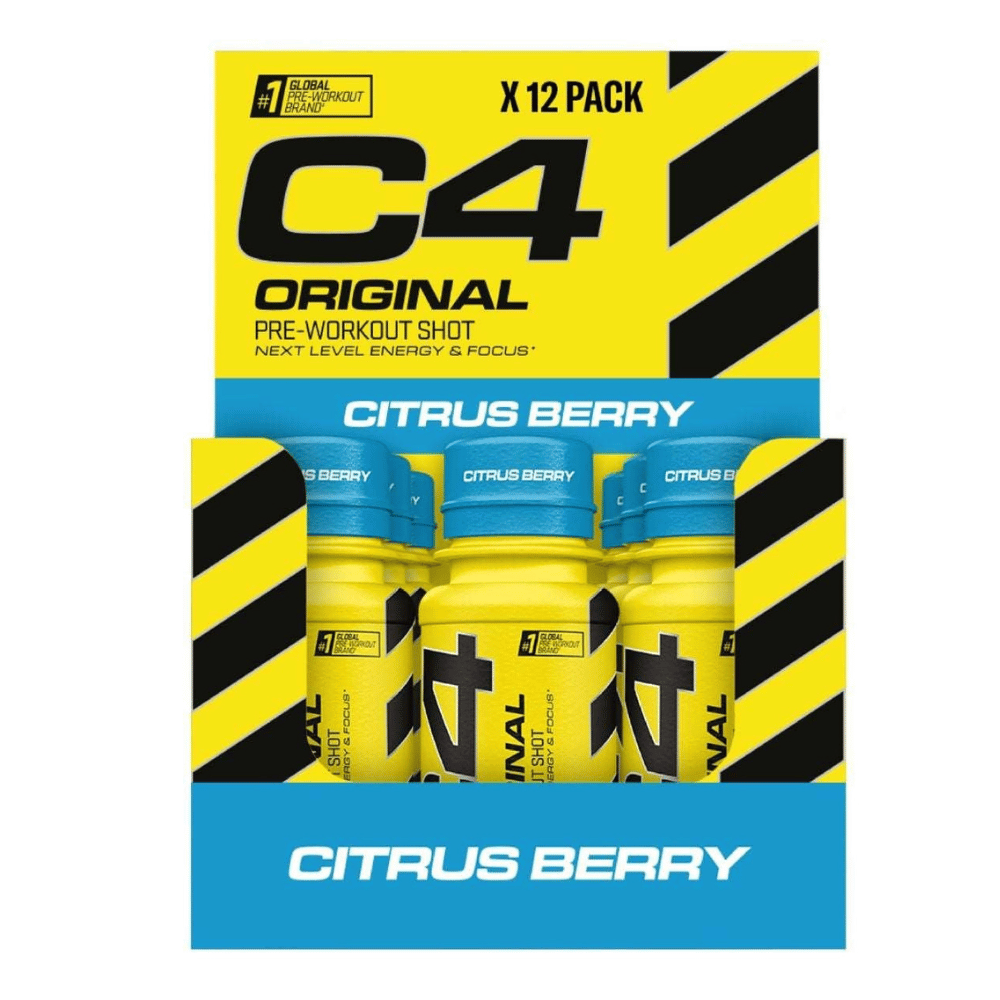 12 Pack - Citrus Berry Flavour - C4 Pre-Workout Shots - 12x60ml