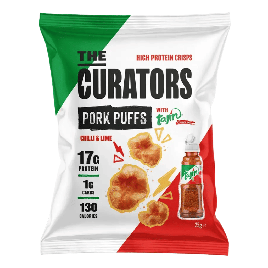 Curators x Tajin Protein Pork Puffs Chilli and Lime Flavour - Single 25g Pack