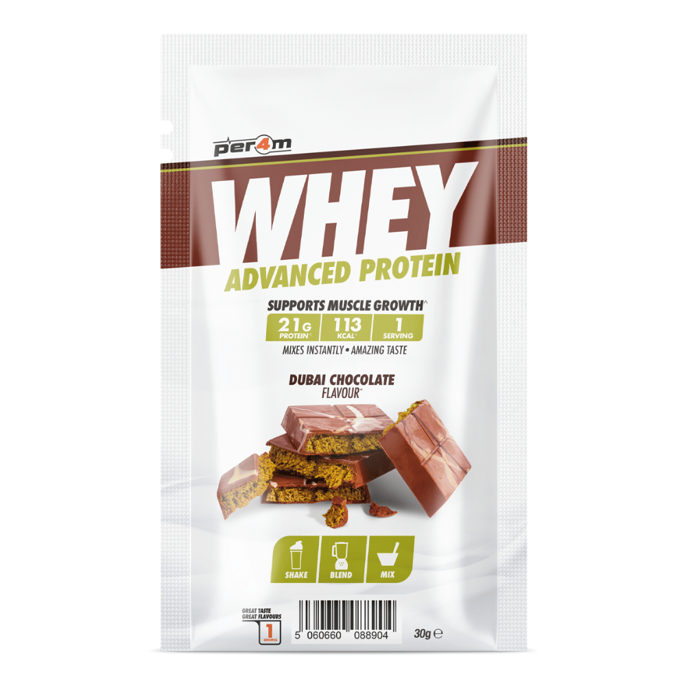 Dubai Chocolate PER4M Advanced Whey Protein Powder Sachet - Single Sample 30g