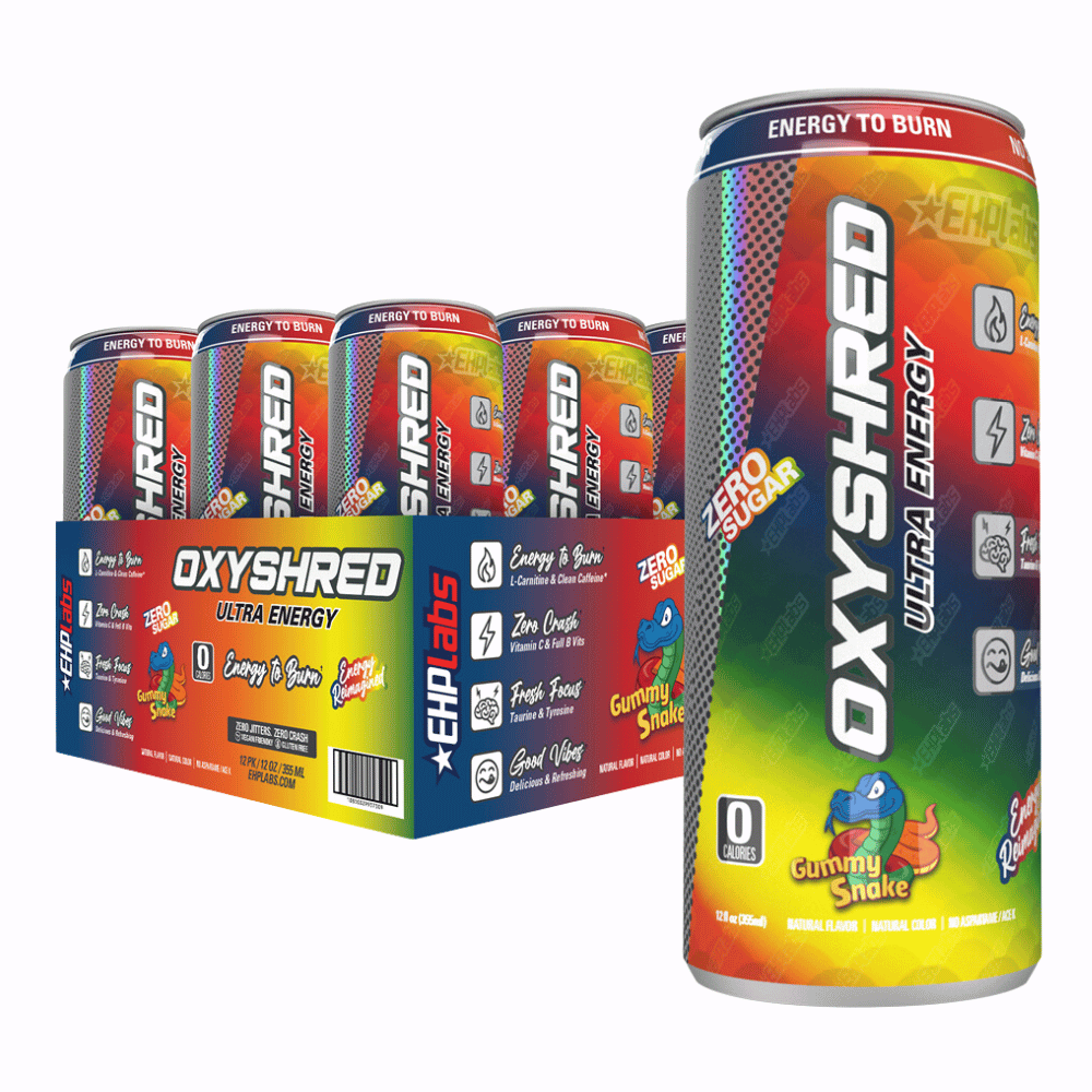 Gummy Snakes EHP Oxyshred Ultra Energy Drinks - 12 Packs