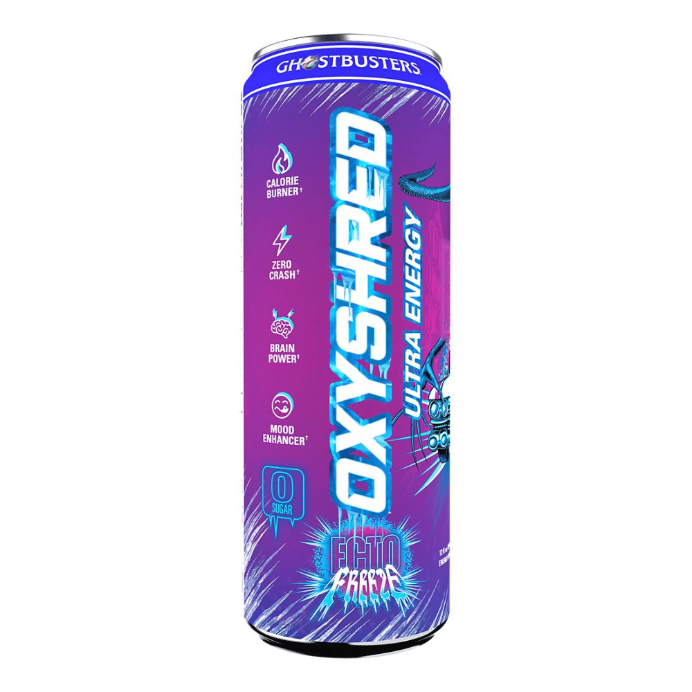 OxyShred Ultra Energy Drinks - Ecto Freeze Ghostbusters Collaboration Flavour - 355ml Cans