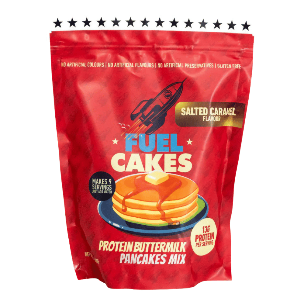 Fuel Cakes Salted Caramel Flavour Protein Pancakes Mix - 9 Serving Bags - By YouTuber Rob Lipsett