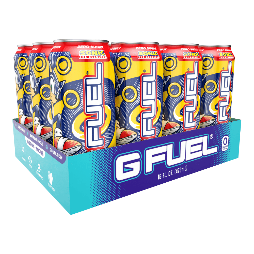 Sonic Peach Rings Energy Drinks by GFUEL Energy - Imported from USA to UK - 12 Pack