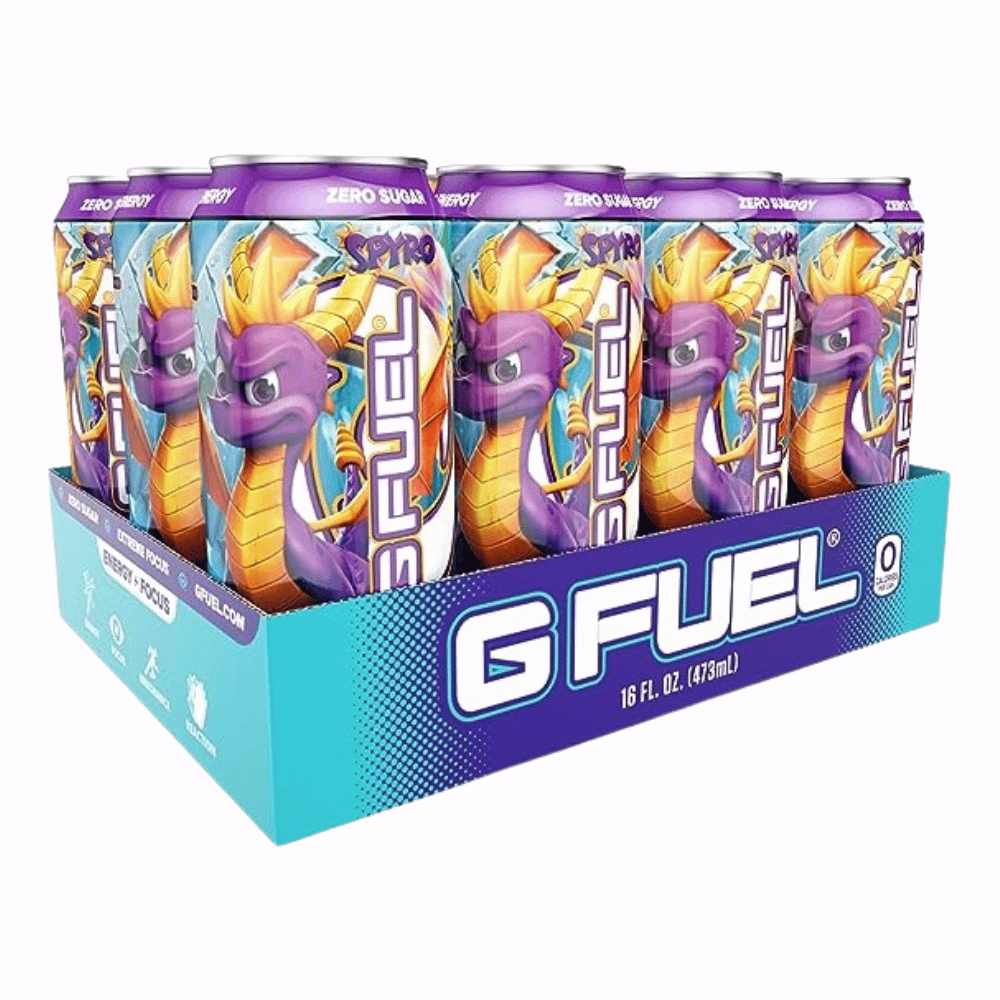 Spyro's Dragonfruit Flavoured GFUEL Cans - Energy Drinks - 12 Packs
