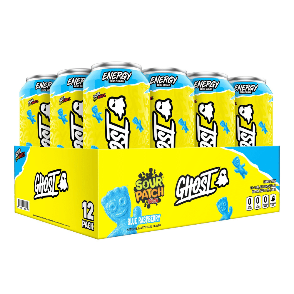 Ghost Blue Raspberry Sour Patch Energy Drinks - 12 Pack
