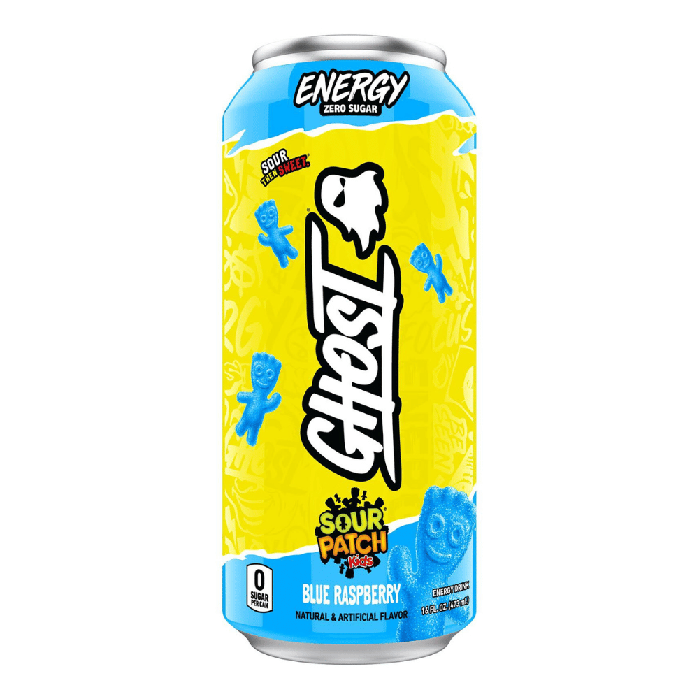 Ghost Blue Raspberry Sour Patch Energy Drinks - Low Calorie Energy Drinks