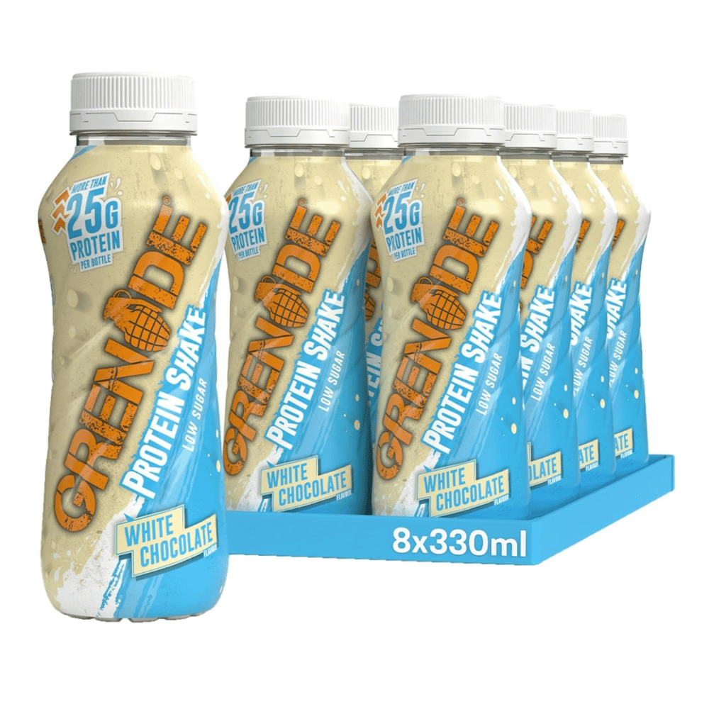 White Chocolate Flavoured Carb Killa Grenade Protein Shakes 8 x 330ml Bottles