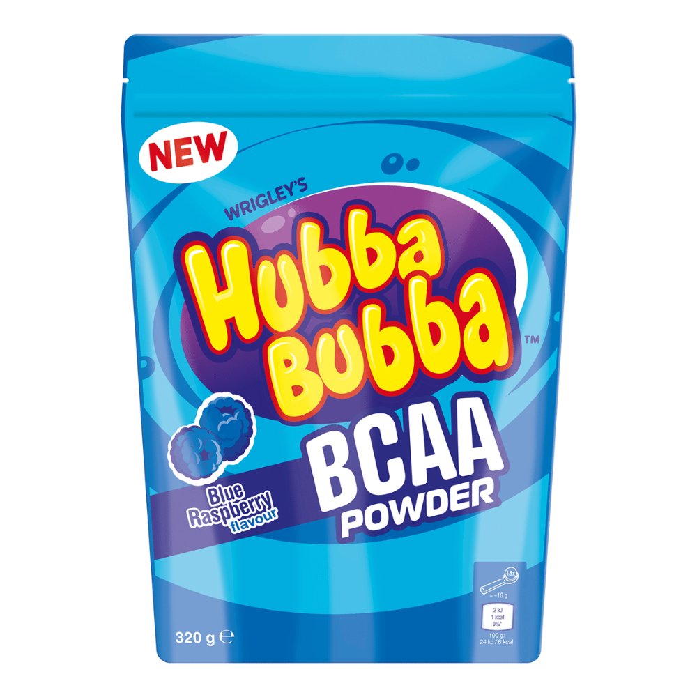 Hubba Bubba Blue Raspberry BCAA Powder - 320g Packs UK