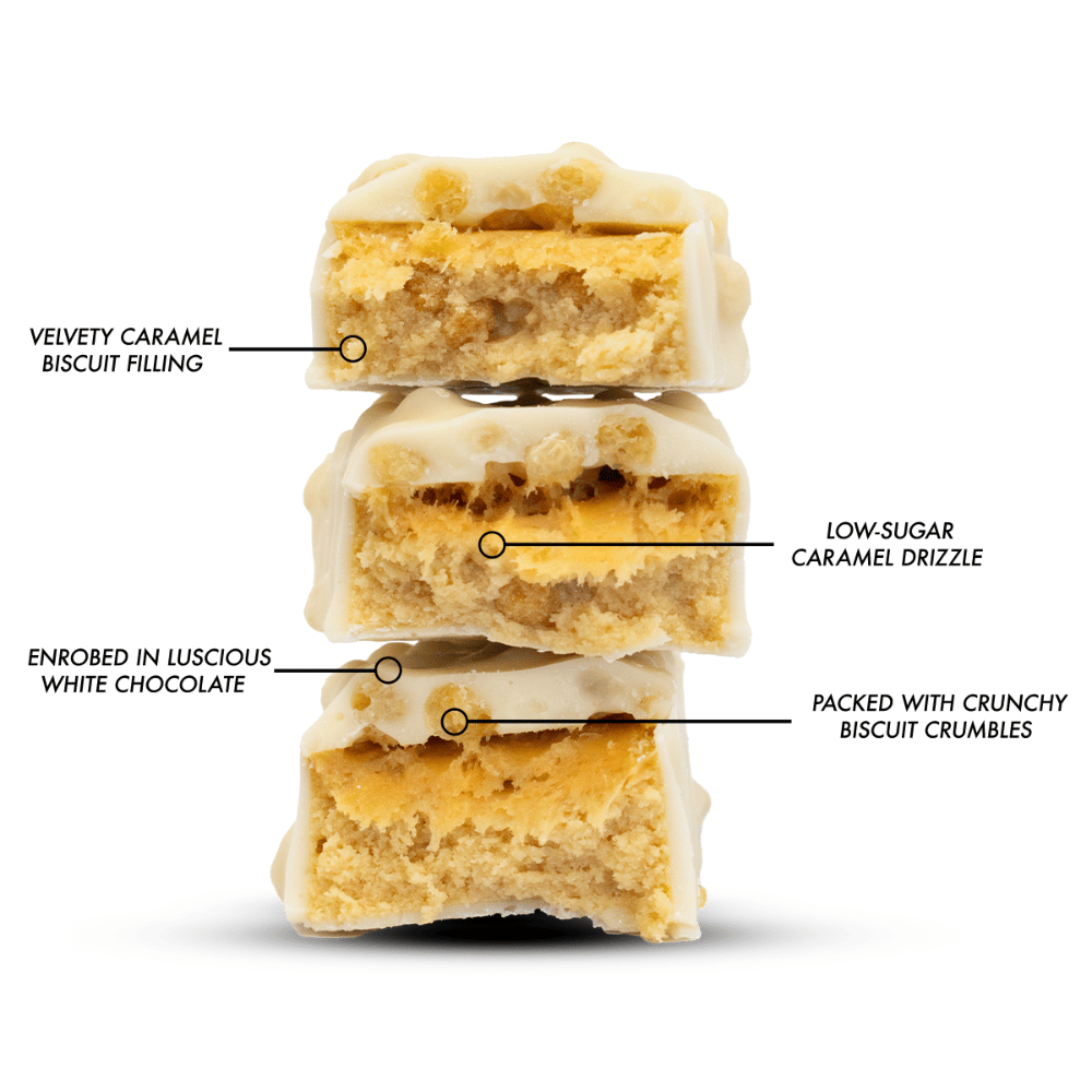 Inside the PER4M Caramel Biscuit Protein Bars