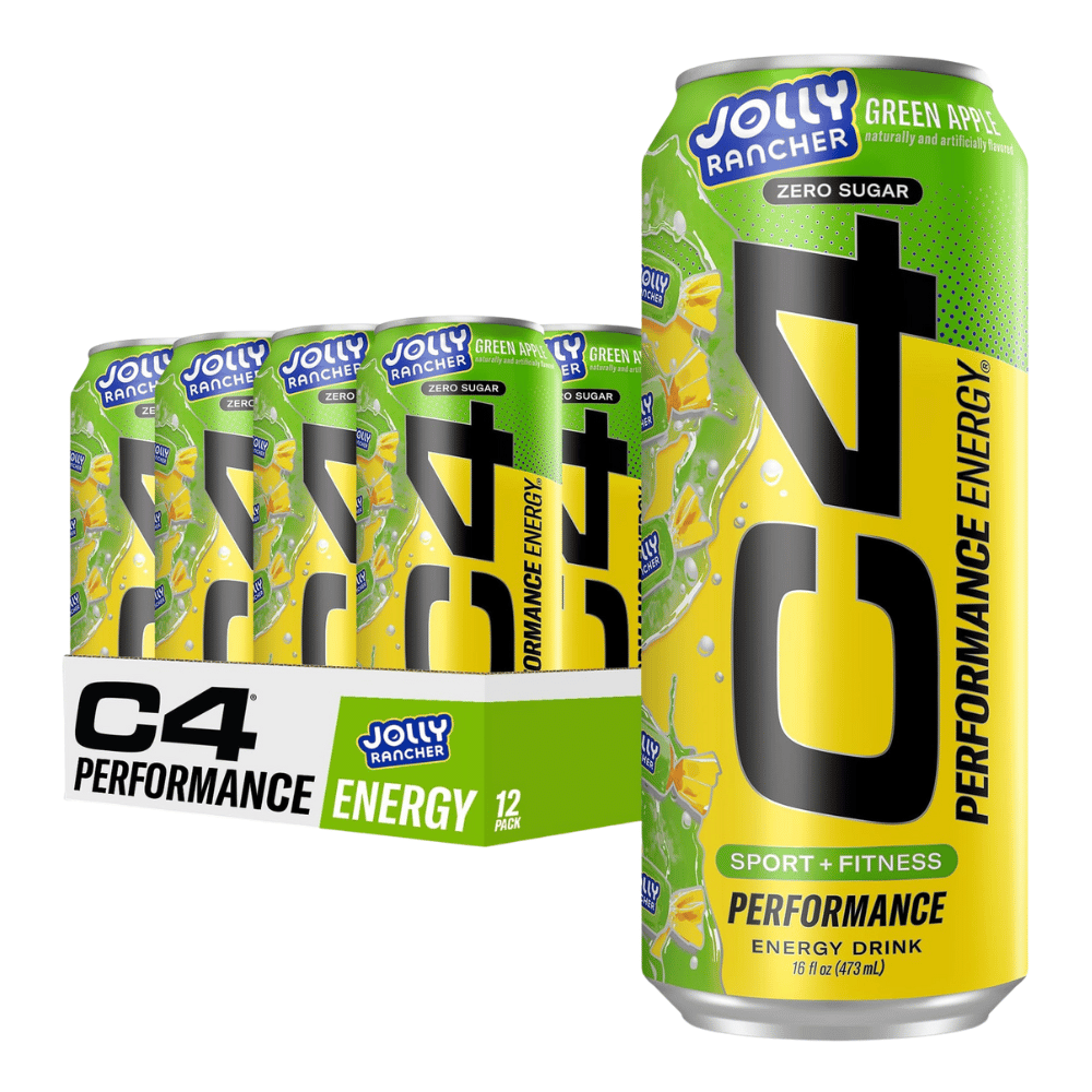 C4 Green Apple Jolly Rancher Energy Drinks (US import) - Sold in the UK - 12 x 473ml Cans