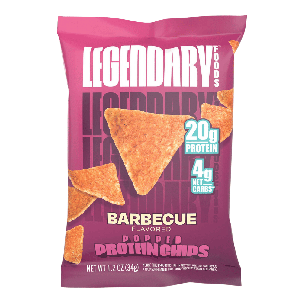 Legendary Foods BBQ Flavoured Popped Protein Chips (Crisps) - Single 34g Packet