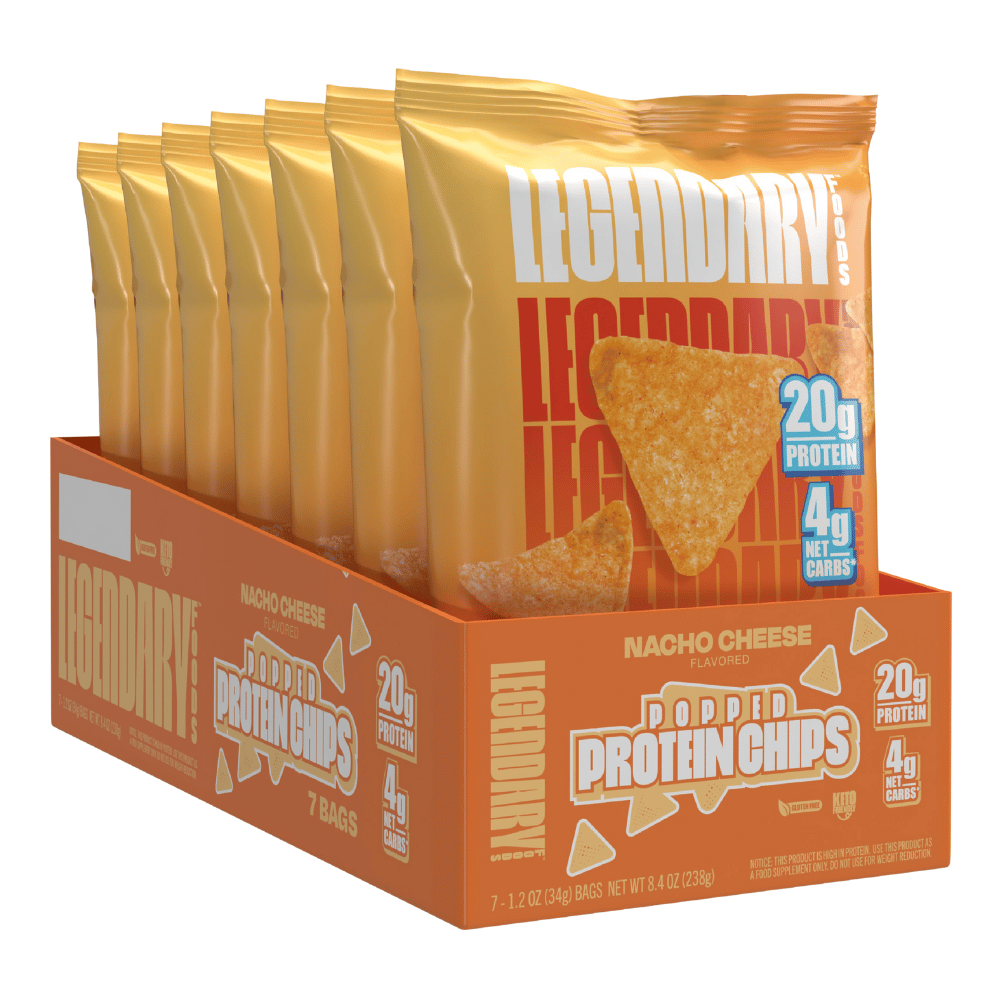 Legendary Foods Nacho Cheese Popped Protein Crisps - 7 x 34g Boxes