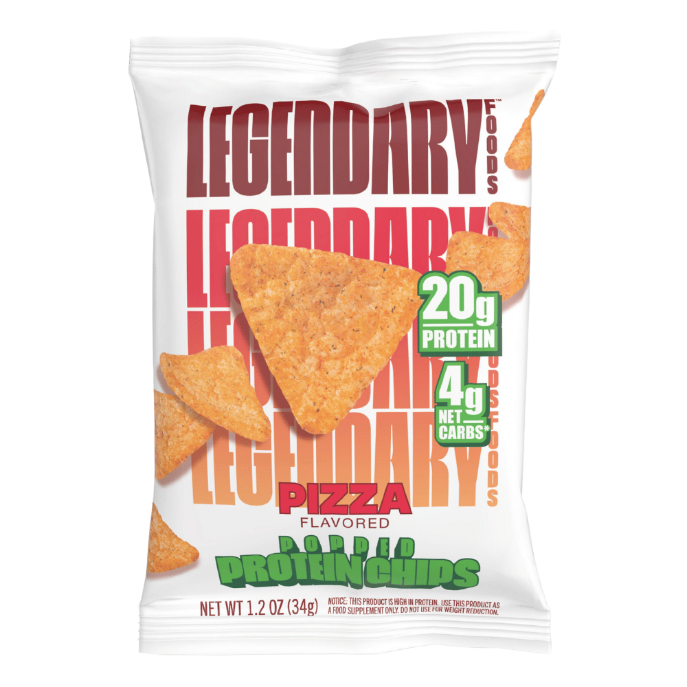 Legendary Foods Pizza Flavoured Popped Protein Chips (Crisps) - Single 34g Packet