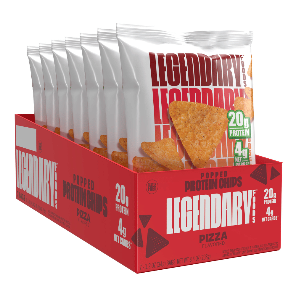 Legendary Foods Pizza Flavoured Popped Protein Crisps - 7 x 34g Boxes