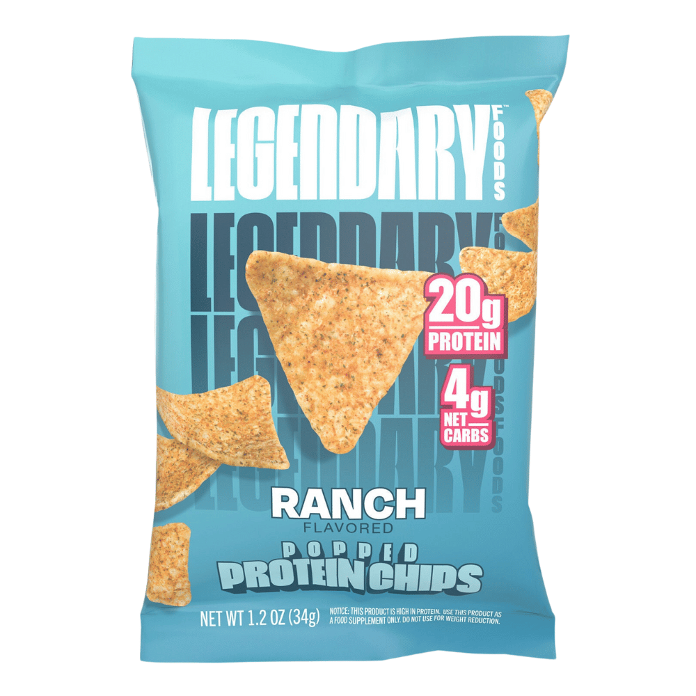 Legendary Foods Ranch Flavoured Popped Protein Chips (Crisps) - Single 34g Packet