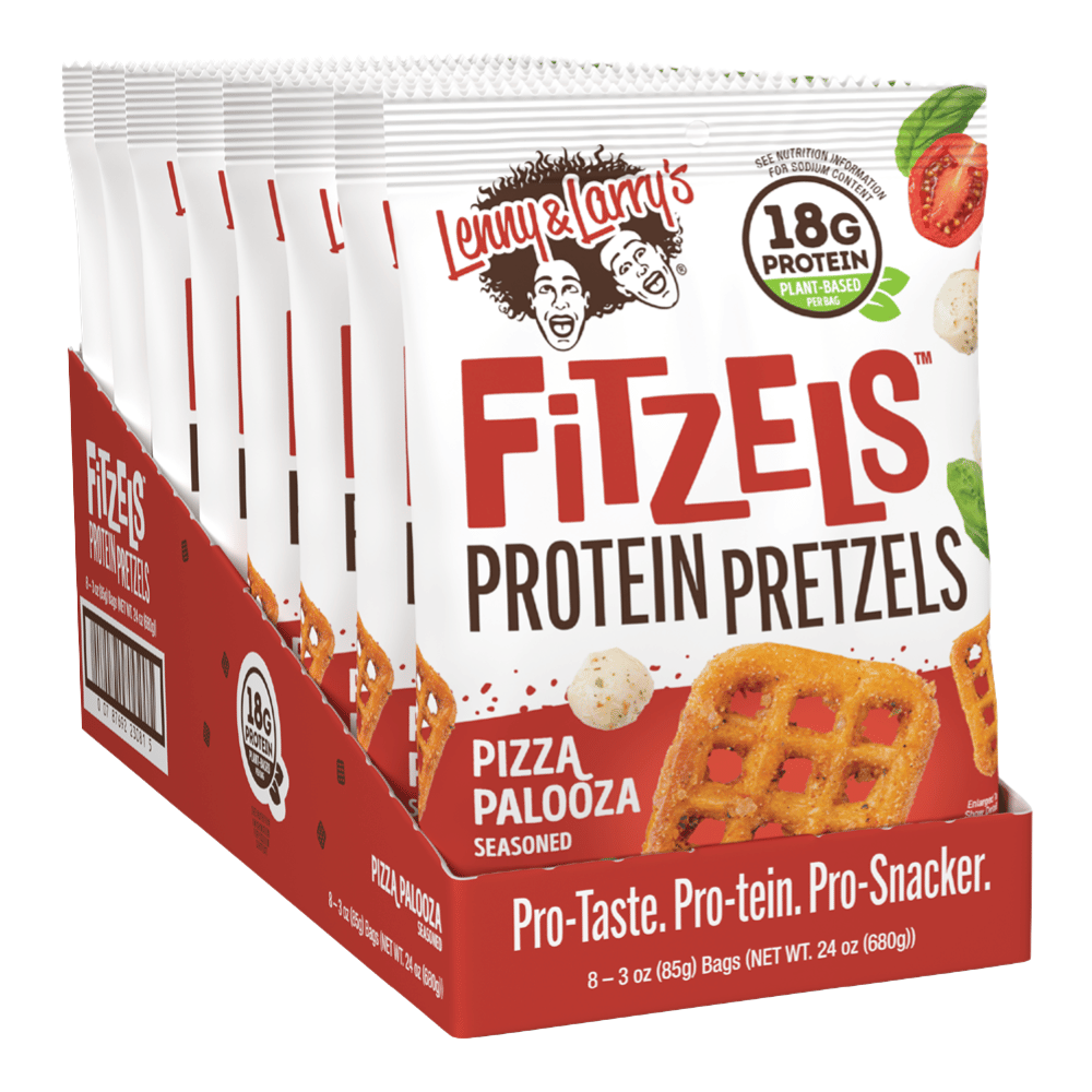 Pizza Palooza Flavour Lenny & Larry's Fitzels Protein Pretzels - 8x85g Boxes