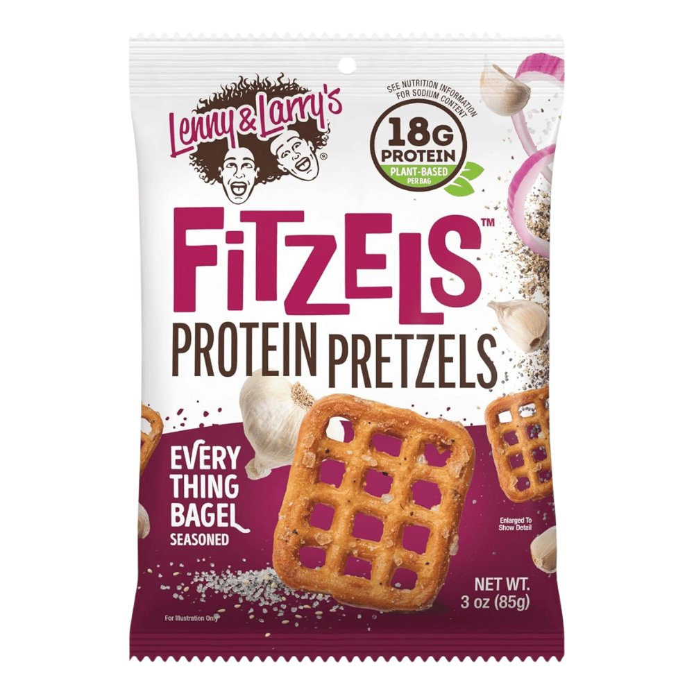 Bagel Seasoned Lenny & Larry's Fitzels - Protein Pretzels 85g Bags