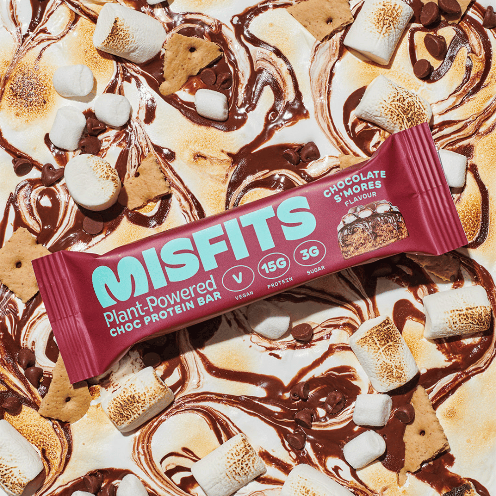 Misfits Smores Protein Bar on a Smores bake
