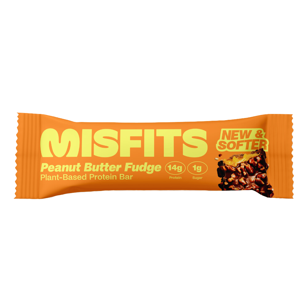 Misfits Peanut Butter Fudge Flavoured Vegan Protein Bar - Single 50g Bar