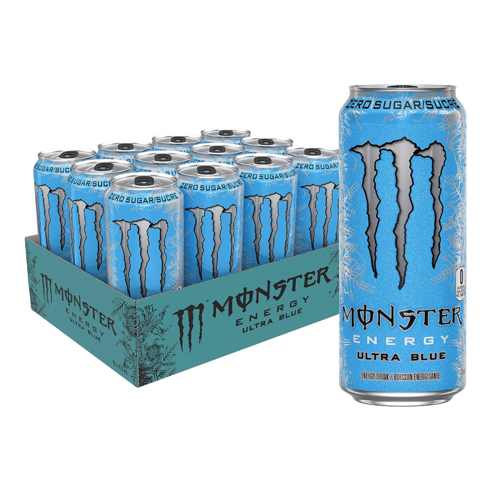 Monster Ultra Blue Energy Drinks - Imported Flavour - 12 Packs