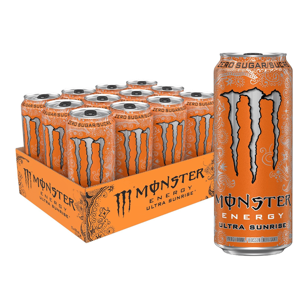 12 Pack of Monster Ultra Sunrise Energy Drinks - 12x473ml Cans