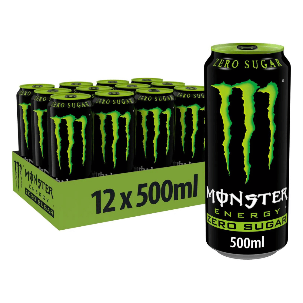 Monster Green Zero Sugar Energy Drinks - 12x500ml Packs