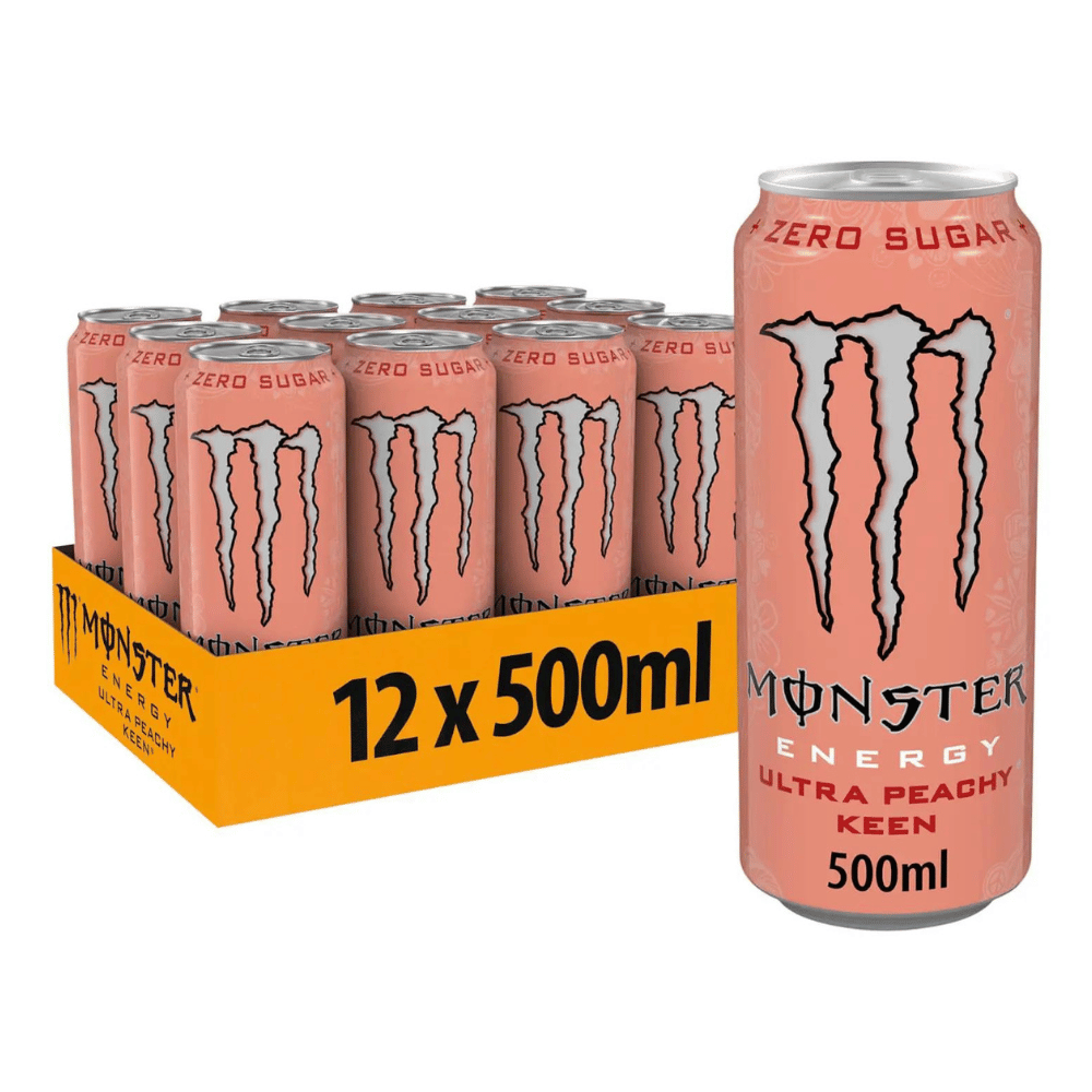 12 Pack of Peachy Keen Monster Energy Ultra Drinks - 12x500ml