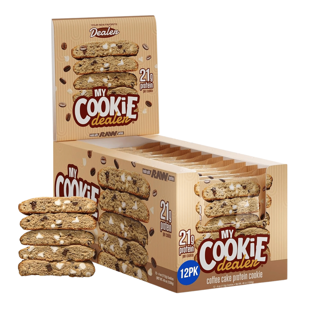Coffee Cake My Cookie Dealer RAW Protein Cookies - 12 x 113g Box - Protein Package UK