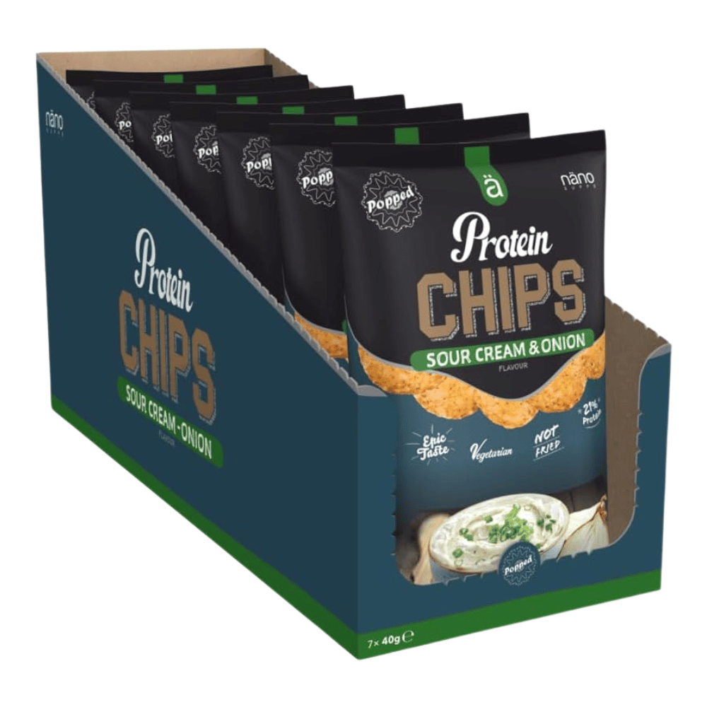 Box Pack of Nano Supps Protein Crisps Chips - Sour Cream and Onion Flavour