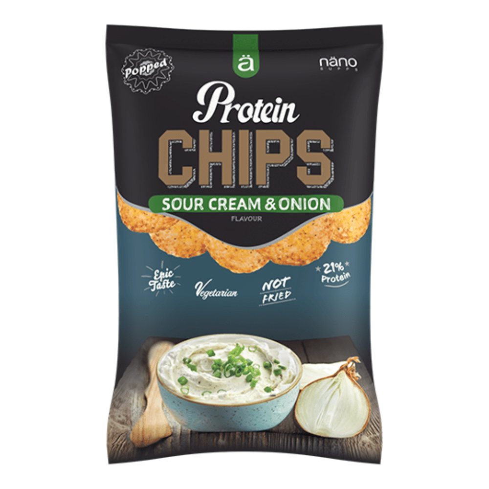 Nano Supps Protein Crisps - Sour Cream & Onion Flavoured Chips - 40g Packet