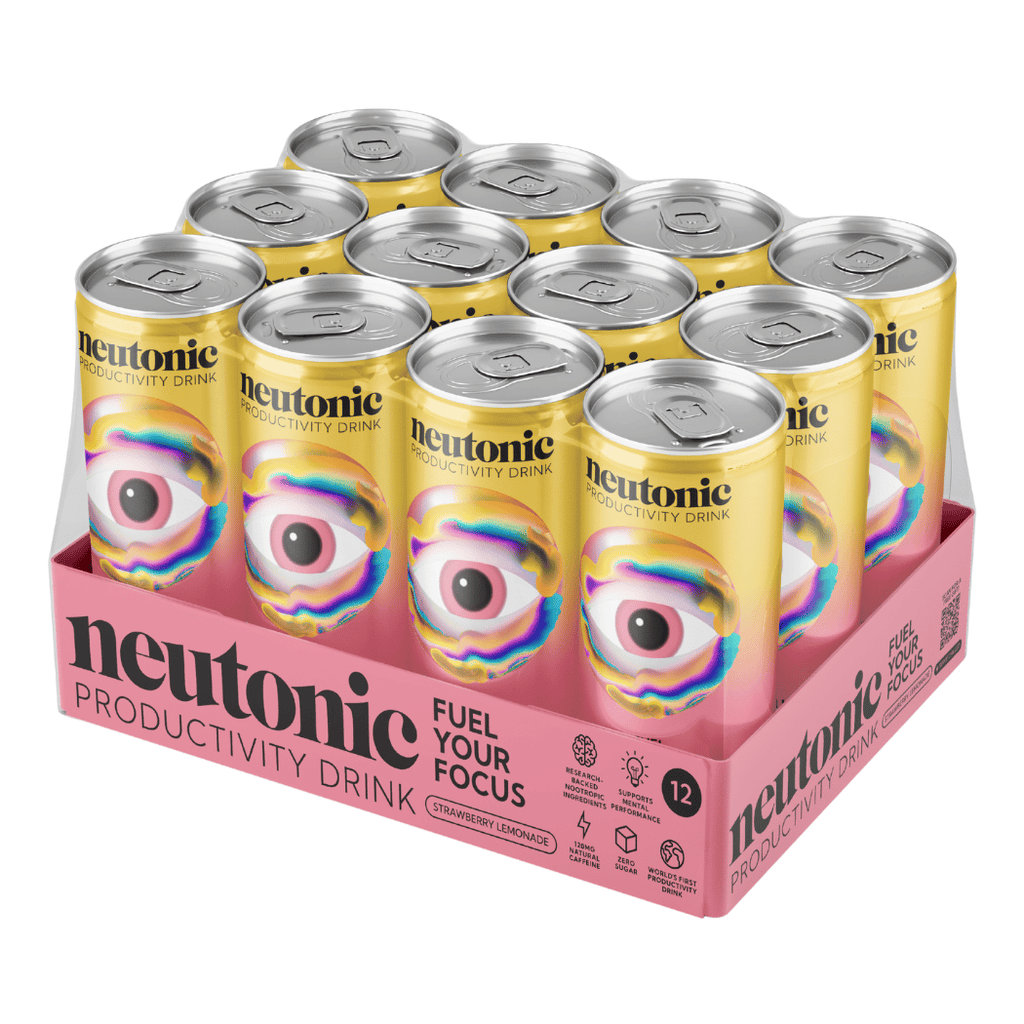 Strawberry Lemonade Neutonic Productivity Nootropic Energy Drinks Box (12 Cans) - Protein Package