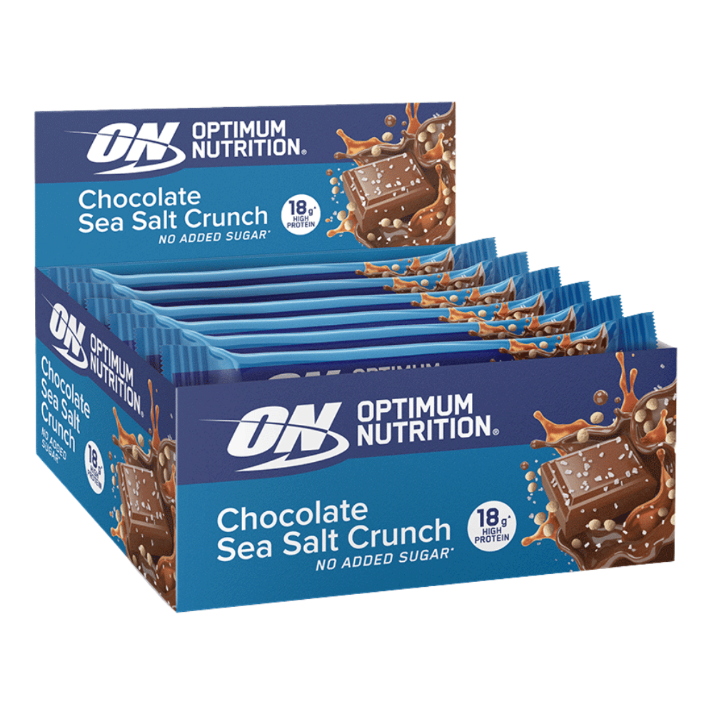 Optimum Nutrition Chocolate Sea Salt Crunch Protein Bars - 12x55g Boxes 