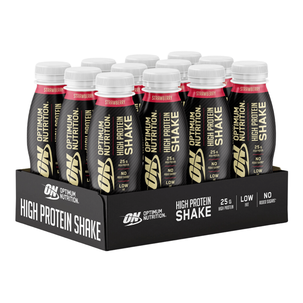 Optimum Strawberry Protein Shakes - Ready to drink - 12 Pack of 330ml