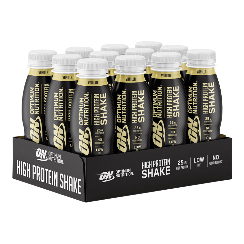 Optimum Nutriton Vanilla Protein Shakes - 12 x 330ml Bottles