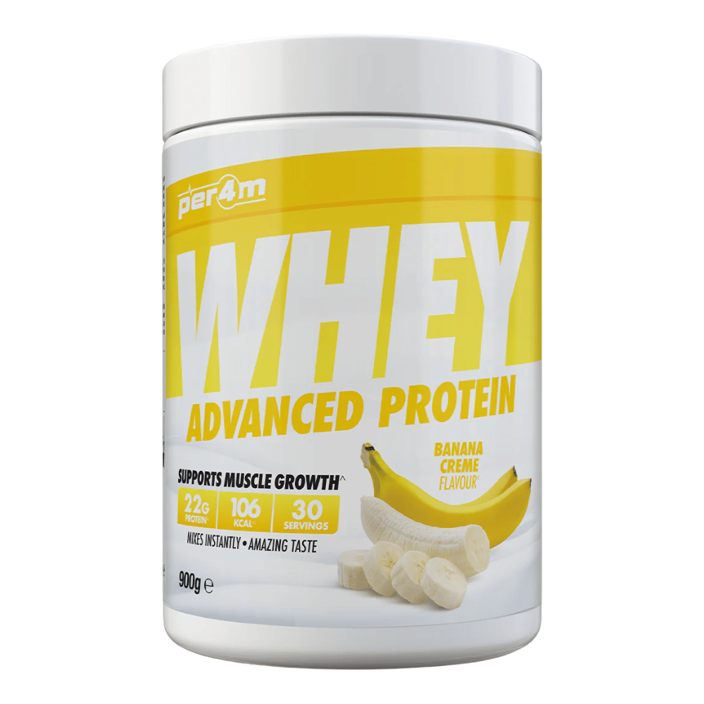 PER4M 900g Banana Creme Flavoured Whey Protein Powder - 30 Servings