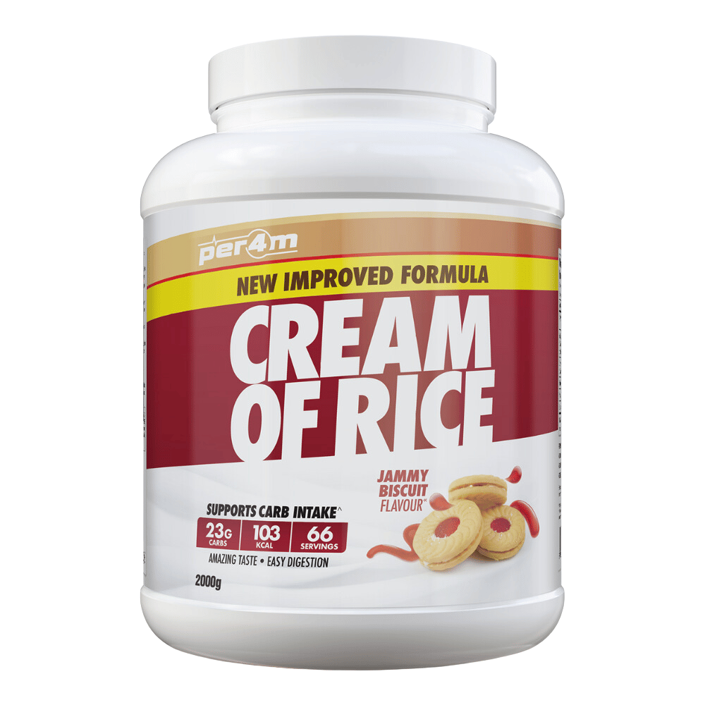 PER4M Cream of Rice - 2kg Tub - Jammy Biscuit