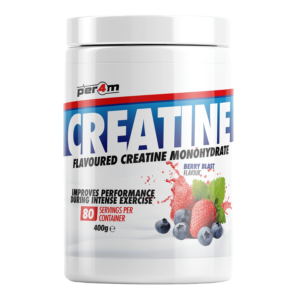 PER4M Berry Blast Flavoured Creatine Powder - 80 Serving Tubs